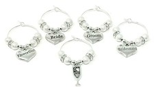 Silver Stardust Personalised Wedding Family Top Table Party Wine Glass Charms