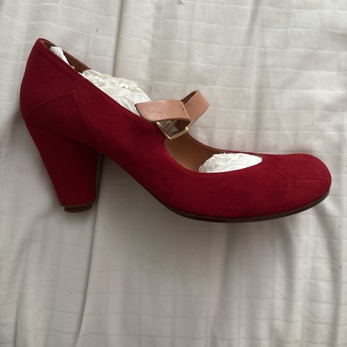 Chie mihara red suede court - red,