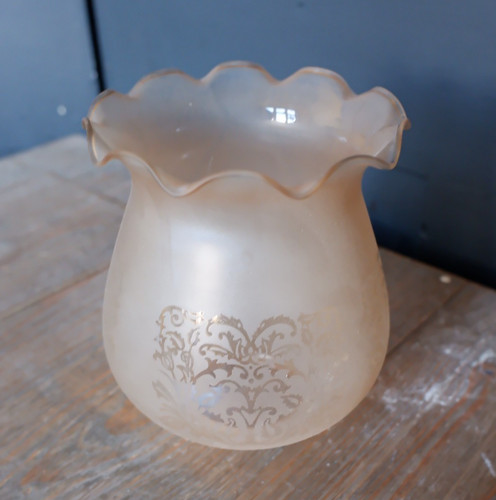 Vintage frosted tan glass - frosted,