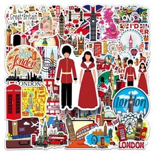 UK NEW LONDON Stickers For Hydro Flask 50X Cartoon Phone Laptop Car Cute Sticker