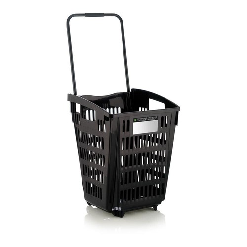 Black plastic shopping basket - black,