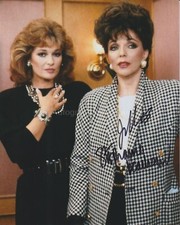 Joan Collins & Stephanie Beacham Hand Signed 8x10 Photo Autograph, Dynasty (CV)
