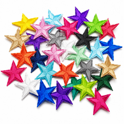 Star iron on patches - or,