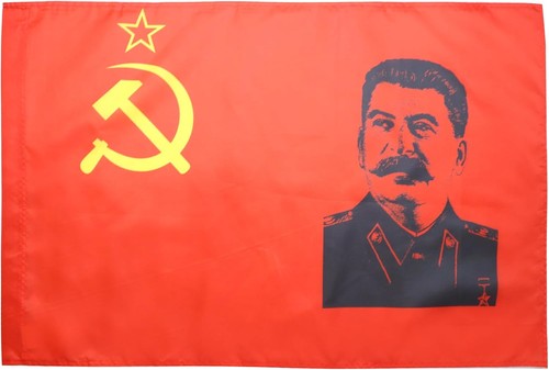 Flag ussr with stalin - with,