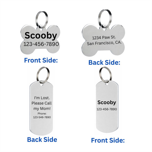Custom engraved pet tag - id,