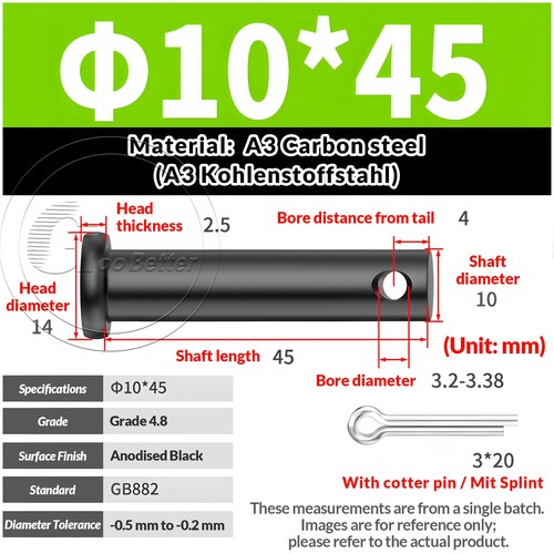 5mm 6mm 30mm clevis - clevis, pin