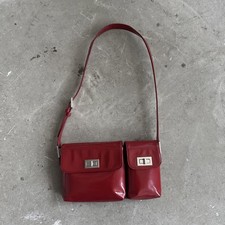 Byfar BILLY RED SEMI PATENT LEATHER SHOULDER BAG REGULAR PRICE $570