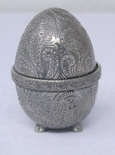 Pewter Egg Pincushion Holder
