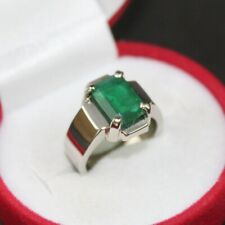Rare Square shape Fluorite Green Emerald Ring Sterling Silver 925 Handmade Ring