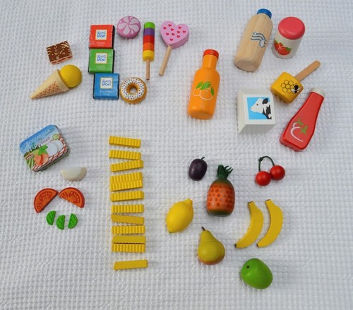 Wooden play food - food, bundle