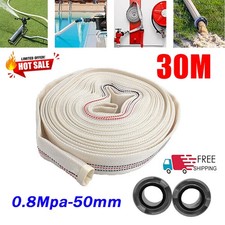 30m Fire Hose Canvas With C Storz Fire Hose Reel Garden Watering Double Fitting