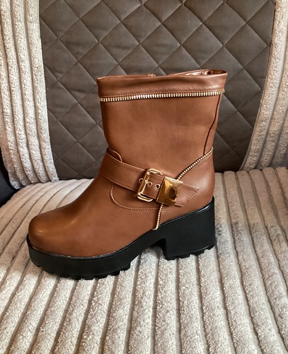 Womens ladies brown faux - brown,