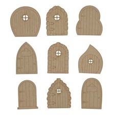 9 Pack MDF Assorted Fairy Doors, Craft Kit Blanks Fairy Door Pack V.1
