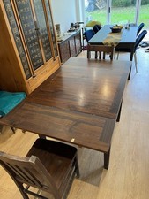 IKEA Expandable Kitchen Table And Two Matching Chairs - Sturdy But Worn 