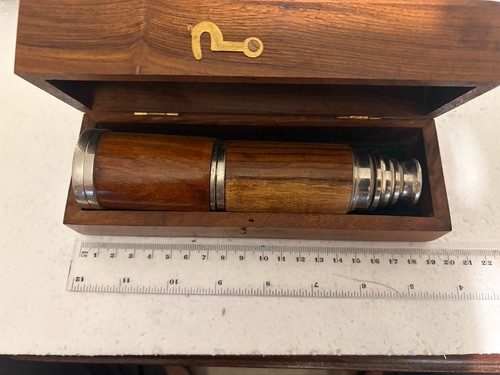 Vintage brass and wood - and,