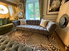 Ex Showhome, superb Roche Bobois Profile 3.5 seater sofa grey velvet rrp £5,690