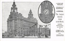 Leicester. Gent & Co Advert. Great George, Liverpool. Largest Electric Clock.
