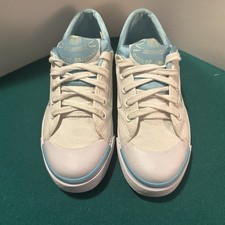 Dunlop Green Flash Canvas Sneakers White Blue EUR 37 US 6.5 Lace-Up Casual