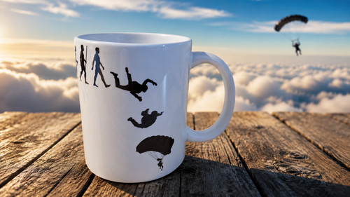 Skydiving mug evolution - skydiving, man