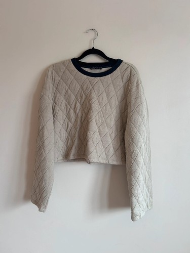 Zara beige quilted cropped - zara,