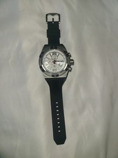 Breed The Titan Watch Silver Face Black Wristband Tachymeter Chronograph Watch