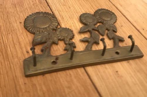Vintage solid brass sunflower - vintage,