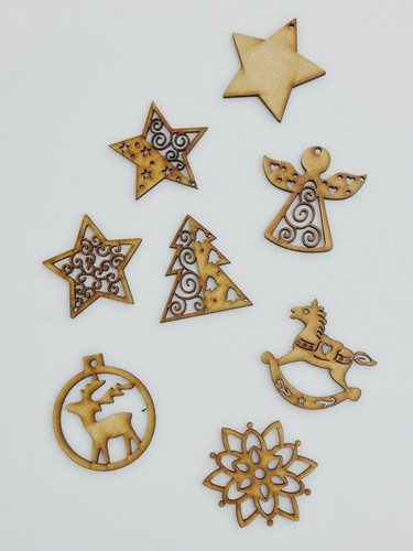 Wooden mdf christmas baubles - christmas,