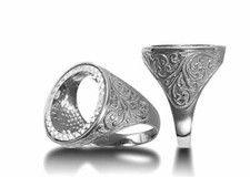 Sterling Silver Scroll Half