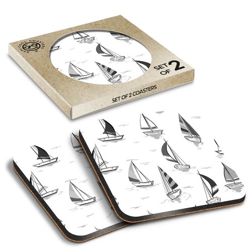 Boxed square coasters bw - square,