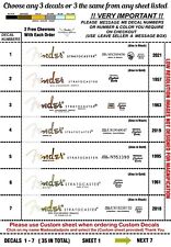 3 Guitar Head stock decals