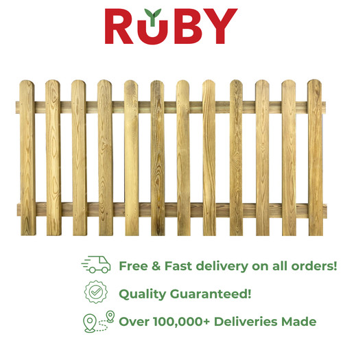 Ruby picket panels 6ft wooden - picket,