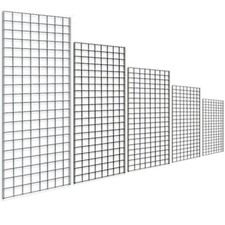 NEW HEAVY DUTY GRID MESH WALL MESH CHROME DISPLAY PANEL RETAIL SHOP DISPLAY