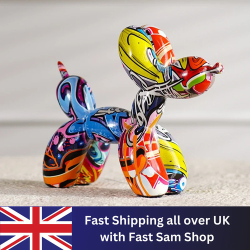 Colorful resin balloon dog - resin,