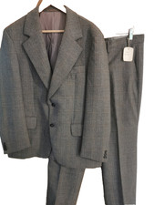 Vintage Tweed Suit Men's 42S Jacket 32W 29.5L Trousers Never Worn East Germany