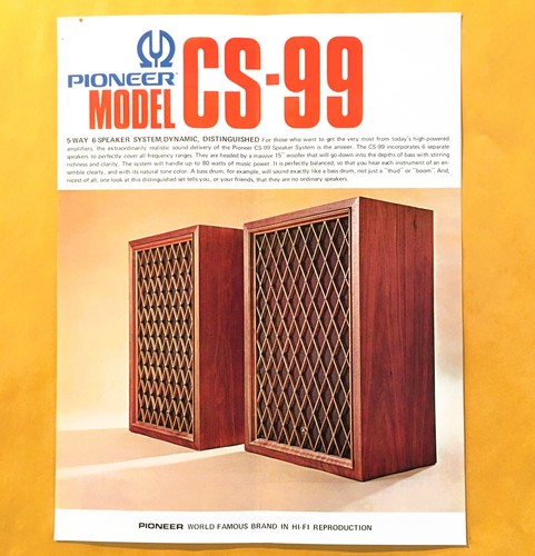 Original pioneer speaker - pioneer, cs-99
