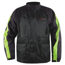 Rain Jacket Warterproof Over Coat Motorcycle Motorbike Scooter Hi Vis Yellow 3XL