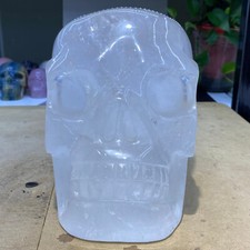 22.15LB Hand-Carved Clear Quartz Skull - Unique Spiritual Collector’s Piece