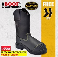 Oliver 65493 240mm Work Boots Steel Cap Safety Pull On Riggers 100% WATERPROOF! 