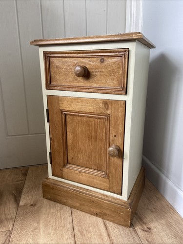 Vintage pine bedside cabinet - bedside,