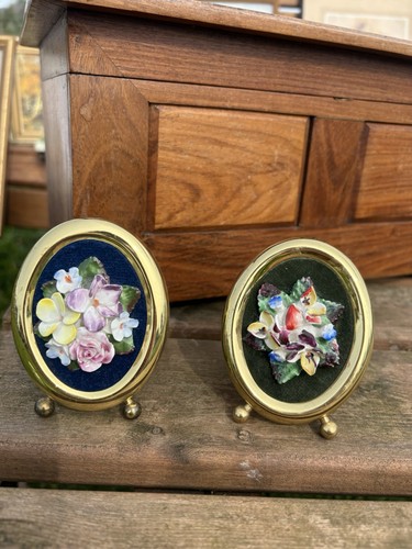 Pair vintage miniature oval - of,
