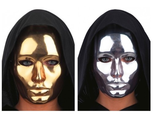 Mens robotic mask silver - mens,