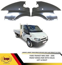 FORD TRANSIT MK6 2000-2006 FRONT WINGS WITH HOLE PAIR LEFT + RIGHT NEW PRIMED