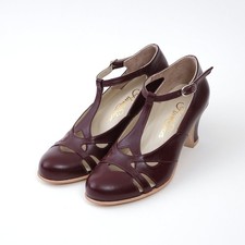 Bordeaux Leather UK 5 5.5 Wide