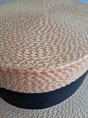 Vintage stiff straw - straw, boater