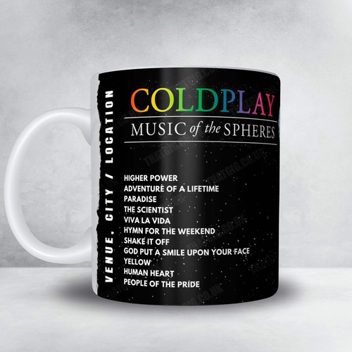 Coldplay setlist mug - coldplay,