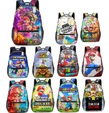 Super Mario Bros Movie Cartoon School Backpack Schoolbag Book Bag Teenagers Kids