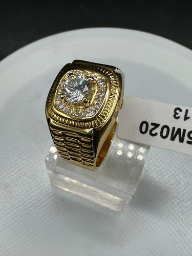 Mens gold ring signet pinky