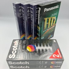 6 x Scotch Panasonic VHS Blank Video Tapes Cassettes Bundle - New & Sealed 