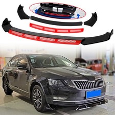 Glossy Front Bumper Lip Splitter Spoiler Lower Red Chin Kit For Skoda Octavia RS