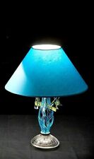 Elite Bohemia Real Crystal Blue & Clear Glass Table / Desk Lamp + Droplet Choice